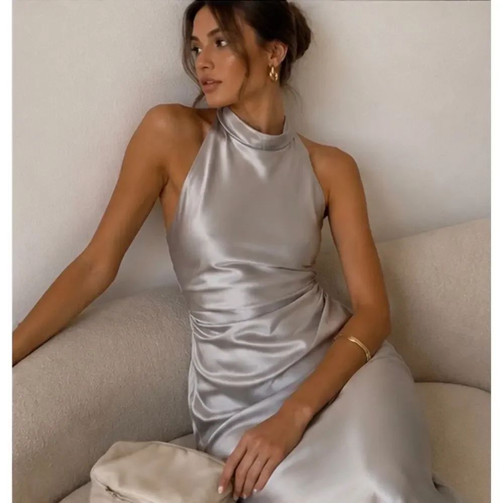 reformation anaiis silk dress Moonlight US4 - Picture 2 of 10